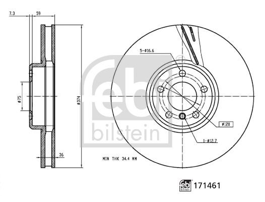 FEBI BILSTEIN Тормозной диск 171461